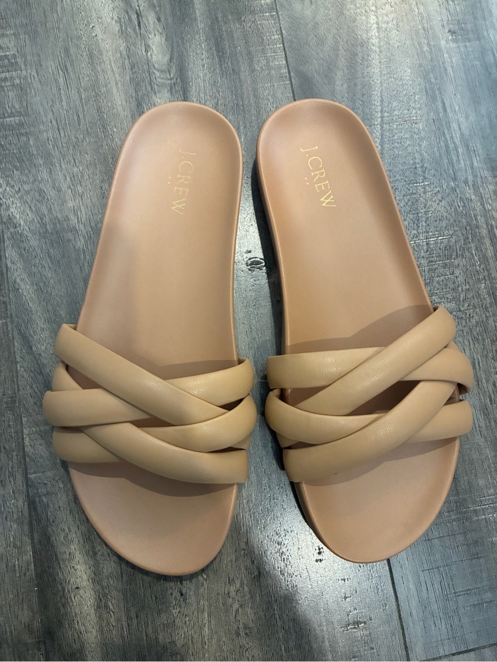 J. Crew Nude Tan Braided Slide Sandals